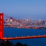 San Francisco and Golden Gate Bridge at night